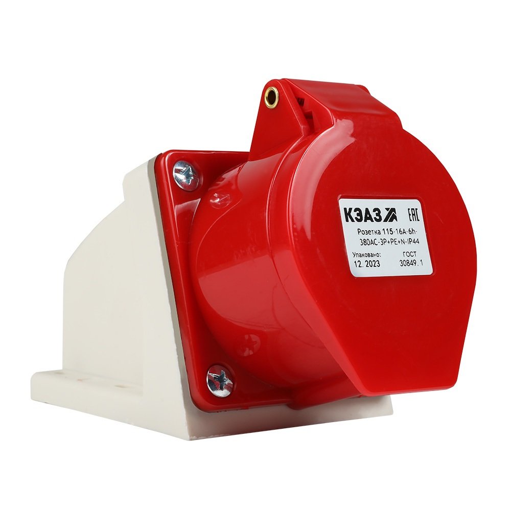 Розетка 115-16А-6h-380AC-3P+PE+N-IP44