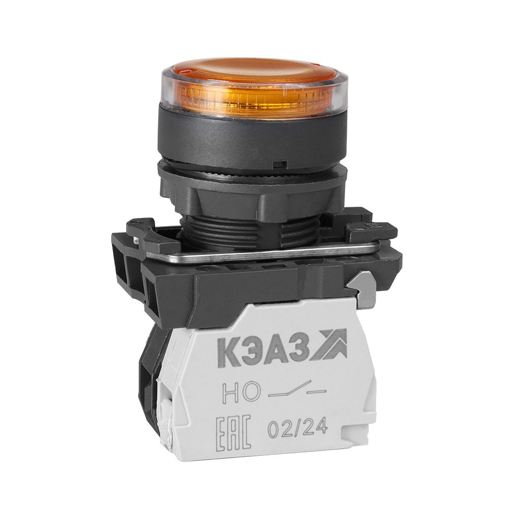 КМЕ4610мЛ-220В-жёлтый-1но+0нз-цилиндр-индикатор-IP65