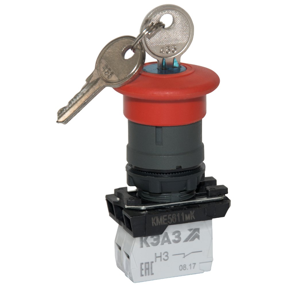 КМЕ5611мК-красный-1но+0нз-гриб-ключ-фикс-IP65