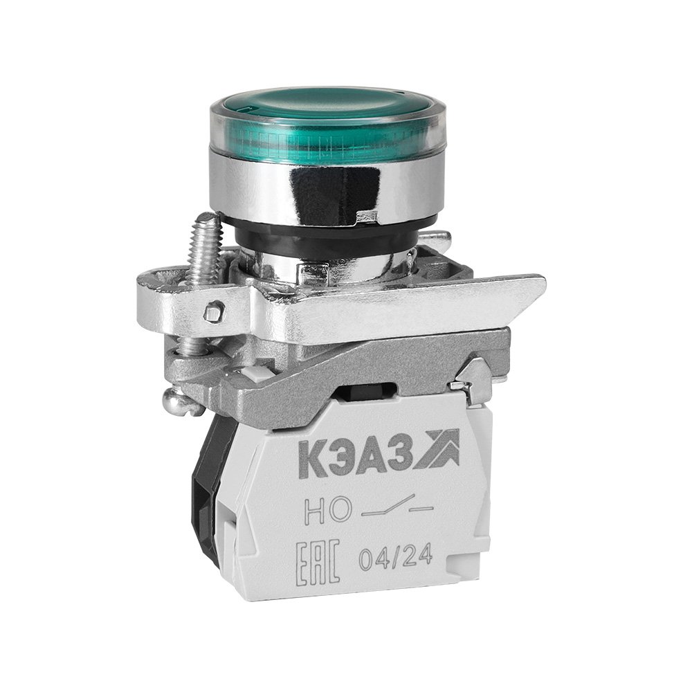 КМЕ4610мЛС-220В-зеленый-1но+0нз-цилиндр-индикатор-IP65