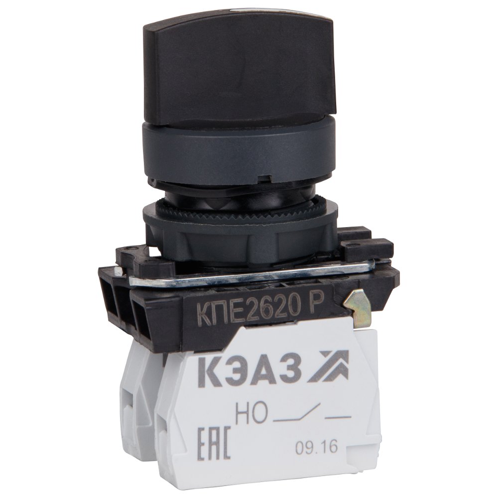 КПЕ2620Р-черный-2но+0нз-ручка-фикс-3поз-IP65