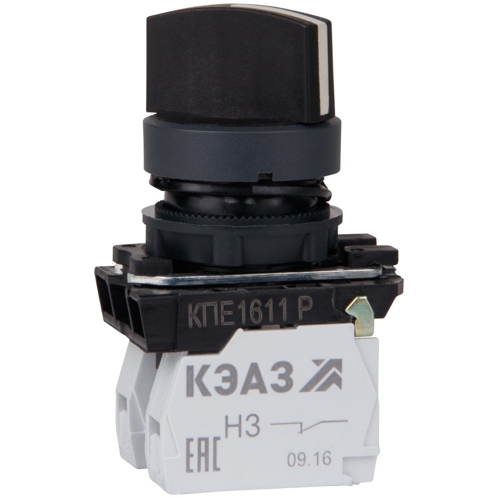КПЕ1611Р-черный-1но+1нз-ручка-фикс-2поз-IP65