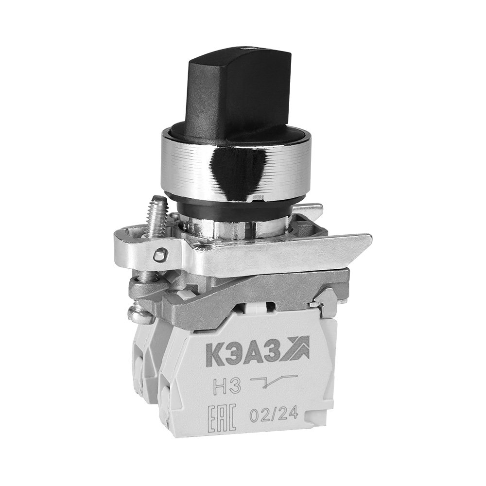 КПЕ1511РС-черный-1но+1нз-ручка-фикс-2поз-IP54
