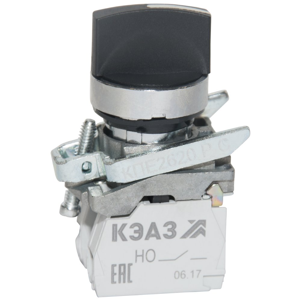 КПЕ2602РС-черный-0но+2нз-ручка-фикс-3поз-IP65