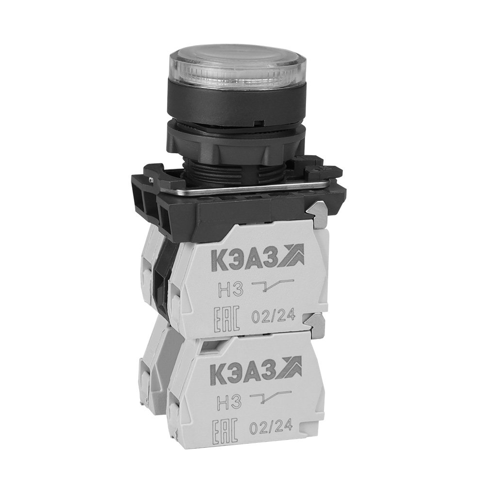 КМЕ4622мЛ-24В-белый-2но+2нз-цилиндр-индикатор-IP65
