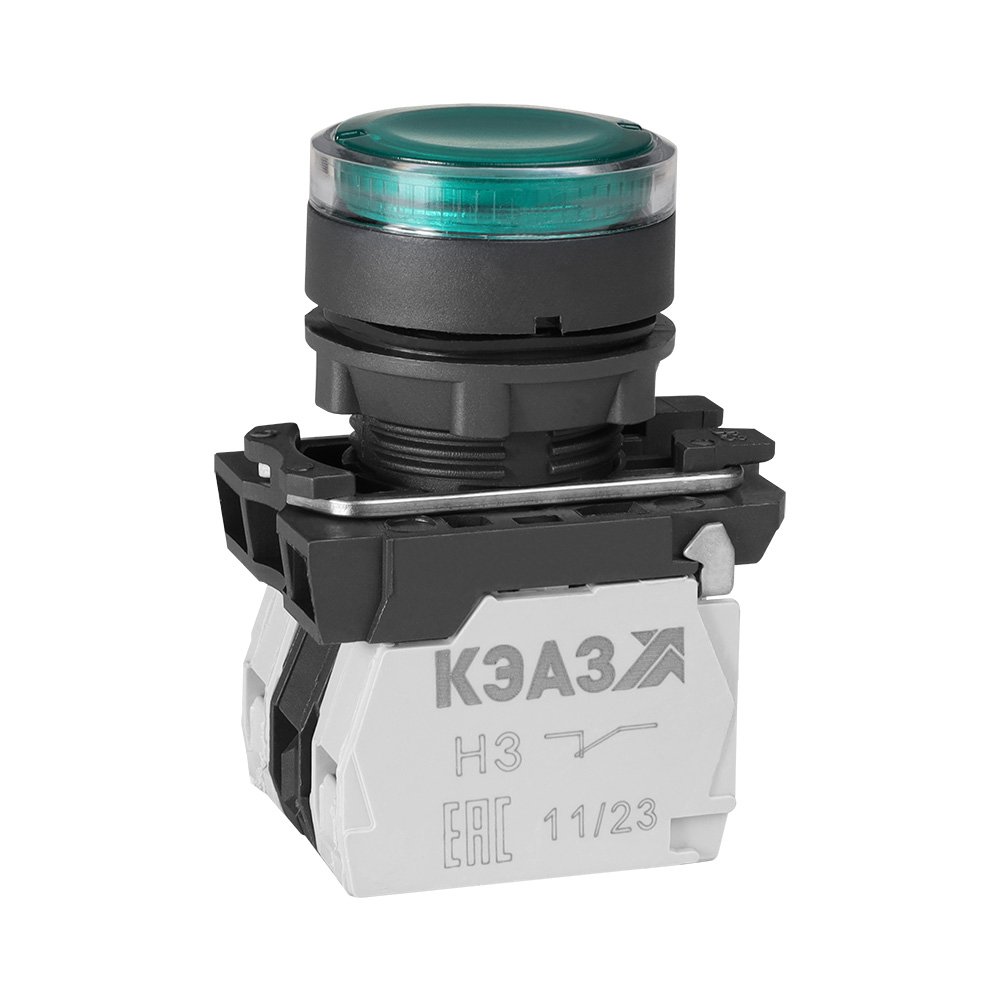 КМЕ4511мЛ-220В-зеленый-1но+1нз-цилиндр-индикатор-IP54