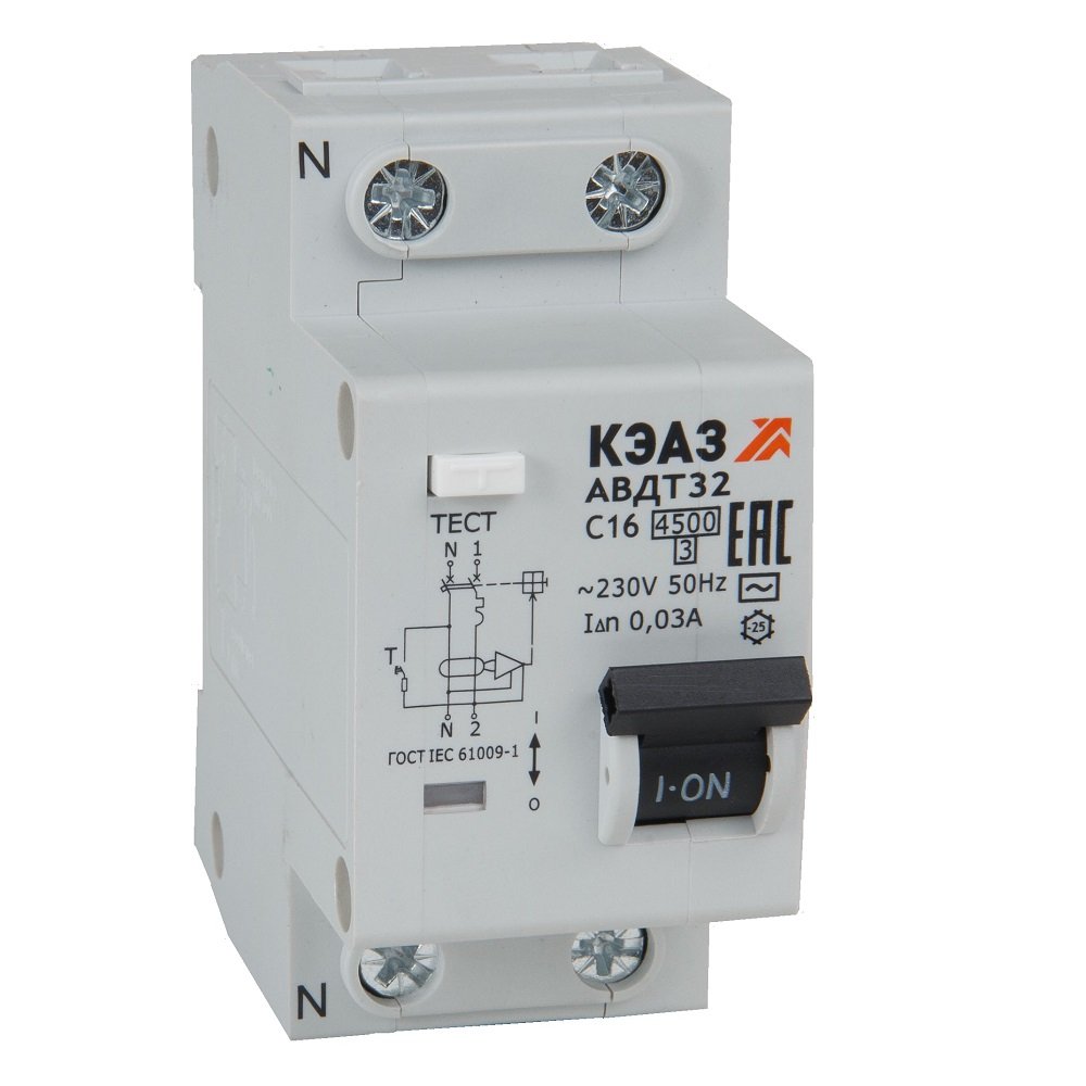 АВДТ32-22C20-AC-УХЛ4 (2P, C20, 30mA) 4,5кА