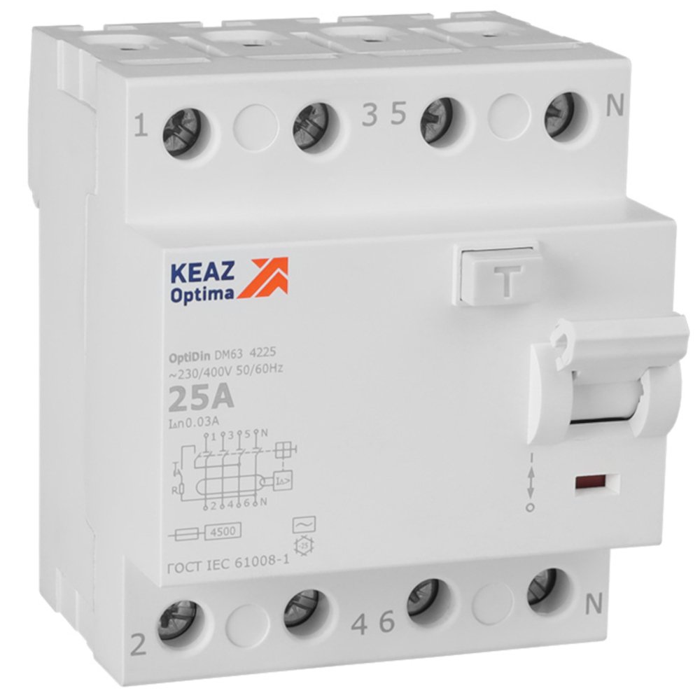 OptiDin DM63-4225-AC-4,5-УХЛ4 (4P, 25, 30mA) 