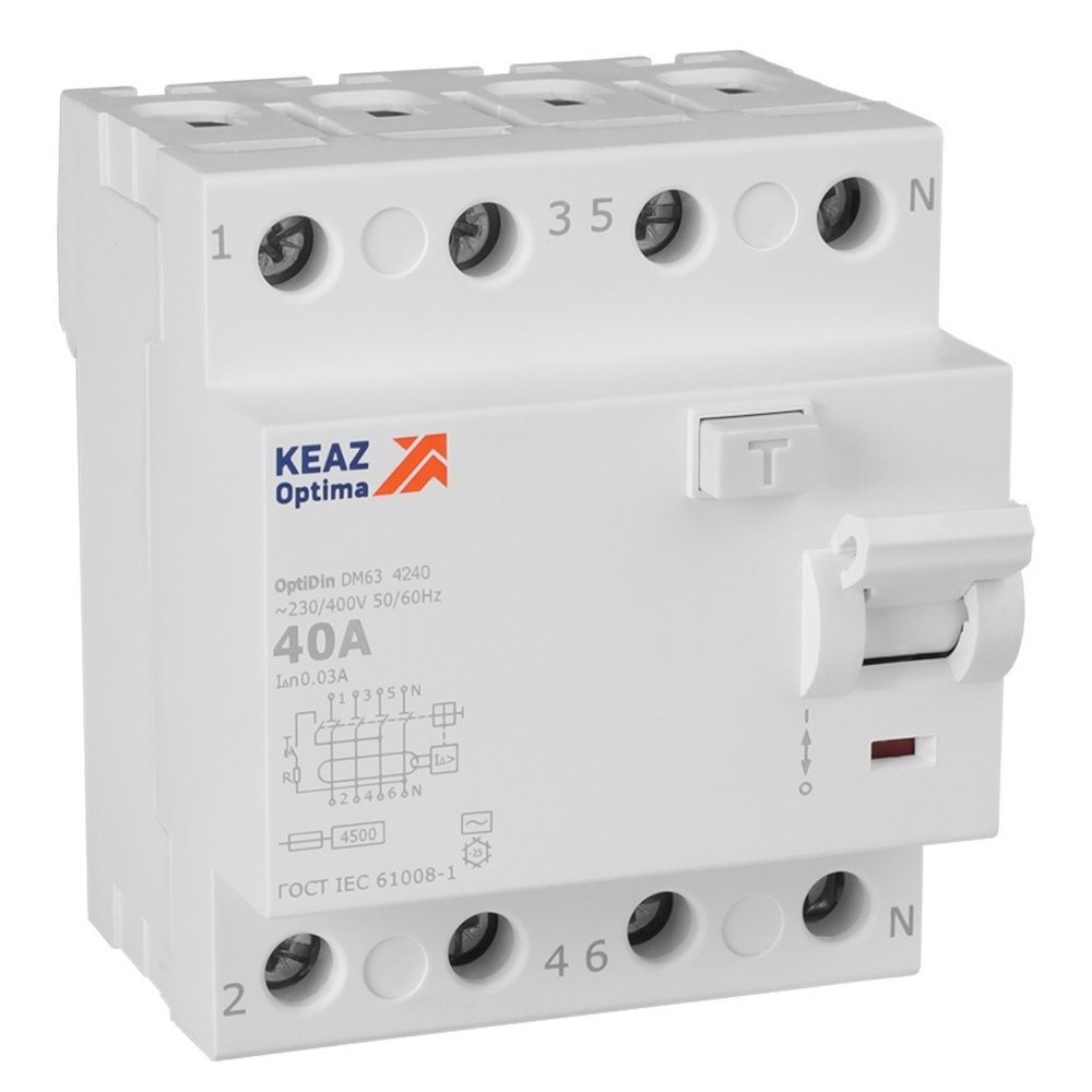 OptiDin DM63-4240-AC-4,5-УХЛ4 (4P, 40, 30mA) 