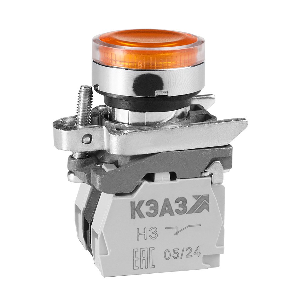 КМЕ4111мЛС-220В-желтый-1но+1нз-цилиндр-индикатор-IP40