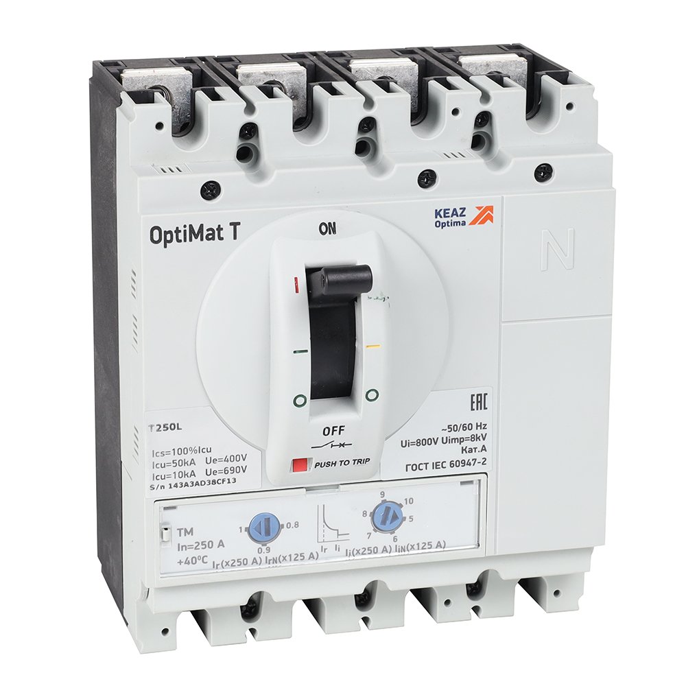 OptiMat T250L TM 250A 4P