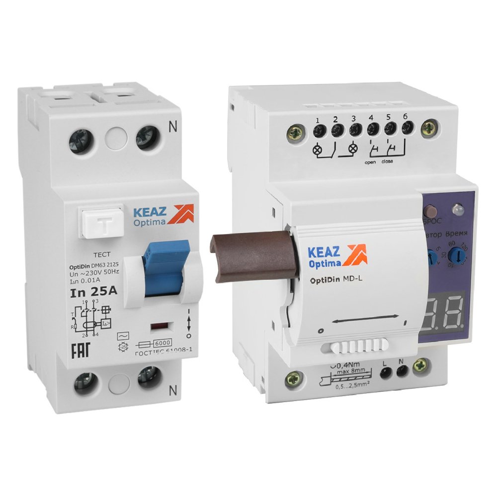 OptiDin MD-L + OptiDin DM63-2225-A-УХЛ4 (2P, 25, 30mA)