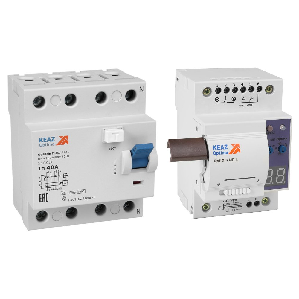 OptiDin MD-L + OptiDin DM63-4240-AС-УХЛ4 (4P, 40, 30mA)