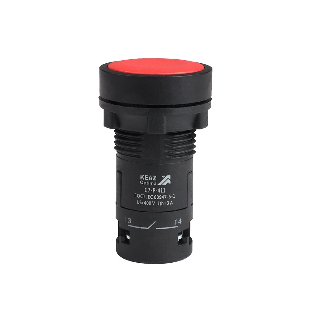 C7-P-411 Кнопка красная 1НО+1НЗ XB7NA45
