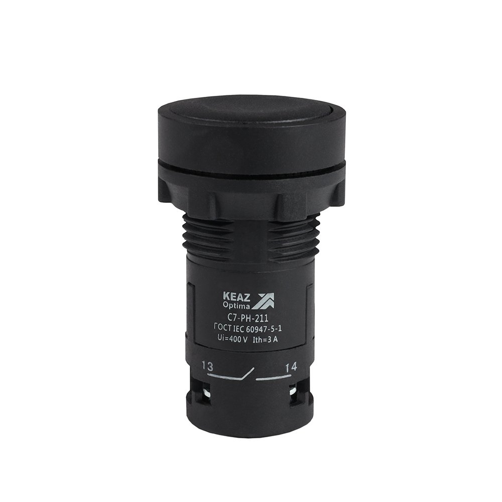C7-PH-211 Кнопка с фиксацией черная 1НО+1НЗ XB7NH25