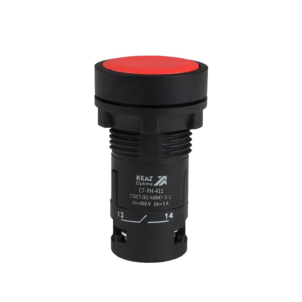 C7-PH-411 Кнопка с фиксацией красная 1НО+1НЗ XB7NH45
