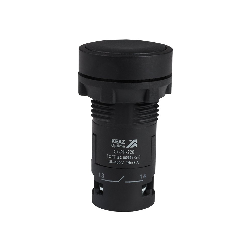 C7-PH-220 Кнопка с фиксацией черная 2НО XB7NH23