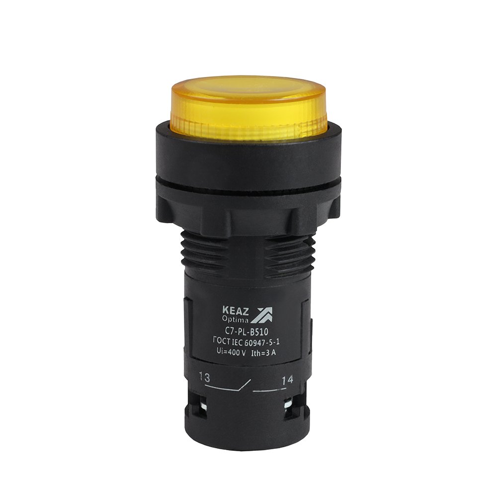 C7-PL-M501 Кнопка с подсветкой желтая 1НЗ 230 В AC XB7NW35M2